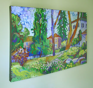 Roland Park, Spring by Robert Hofherr |  Side View of Artwork 