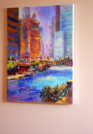 Chicago from River by Suren Nersisyan |  Side View of Artwork 