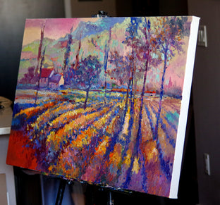 Fall Evening at the Vineyard by Suren Nersisyan |  Side View of Artwork 