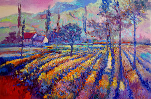 Original art for sale at UGallery.com | Fall Evening at the Vineyard by Suren Nersisyan | $1,875 | oil painting | 24' h x 36' w | photo 1