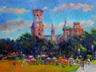 Original art for sale at UGallery.com | Smithsonian Building in Early Evening by Suren Nersisyan | $775 | oil painting | 18' h x 24' w | thumbnail 1