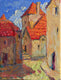 Original art for sale at UGallery.com | Corner in Prague, Red Roofs by Suren Nersisyan | $450 | oil painting | 14' h x 11' w | thumbnail 1