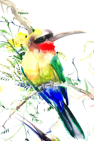 Bee Eaters and Acacia (African Bee Eaters) by Suren Nersisyan |  Side View of Artwork 