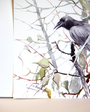 Raven in the Forest by Suren Nersisyan |  Side View of Artwork 