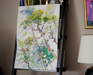 Pine Trees (Vertical Composition) by Suren Nersisyan |  Context View of Artwork 