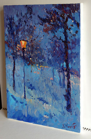 Twilight in the Winter Park by Suren Nersisyan |  Side View of Artwork 