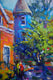 Original art for sale at UGallery.com | Blue Morning (Houses in Washington DC) by Suren Nersisyan | $350 | oil painting | 12' h x 9' w | thumbnail 3