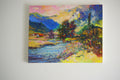 Original art for sale at UGallery.com | Evening in the Mountains (Blue Shadow) by Suren Nersisyan | $1,050 | oil painting | 22' h x 28' w | thumbnail 3