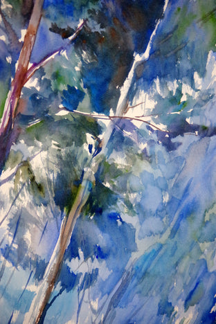 Blue Poplars in the Wind by Suren Nersisyan |   Closeup View of Artwork 