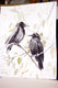 Original art for sale at UGallery.com | Two Crows by Suren Nersisyan | $420 | watercolor painting | 22' h x 19' w | thumbnail 2