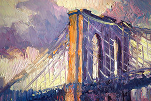 Brooklyn Bridge (Violet Shadows) by Suren Nersisyan |   Closeup View of Artwork 