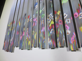 Original art for sale at UGallery.com | Untitled (color frequency=variable of sound frequency) by Jack R. Mesa | $4,025 | mixed media artwork | 38' h x 70' w | photo 3