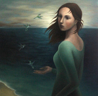 Original art for sale at UGallery.com | Departure by Naoko Paluszak | $5,775 | oil painting | 36' h x 36' w | photo 1