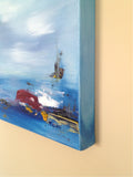 Original art for sale at UGallery.com | Winter Scene by Sarah Parsons | $300 | oil painting | 12' h x 12' w | thumbnail 2
