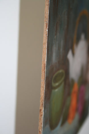 Original art for sale at UGallery.com | Teapot and Roses by Lisa Nielsen | $325 | oil painting | 8' h x 10' w | photo 2