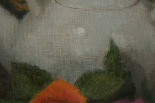 Original art for sale at UGallery.com | Teapot and Roses by Lisa Nielsen | $325 | oil painting | 8' h x 10' w | photo 4