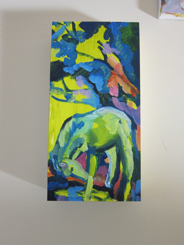 Horse Study / Influenced by Gauguin by Colette Wirz Nauke |  Side View of Artwork 