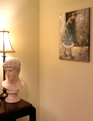 Blue Taffeta by Naoko Paluszak |  Side View of Artwork 