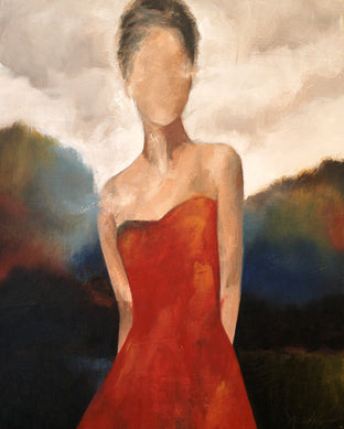Original art for sale at UGallery.com | Red Dress by Naoko Paluszak | $1,275 | oil painting | 20' h x 16' w | photo 1