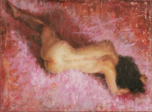 Original art for sale at UGallery.com | She's into Hot Pink by Lisa Nielsen | $450 | oil painting | 12' h x 16' w | photo 1