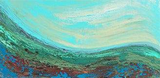 Original art for sale at UGallery.com | Autumn Wave by Alicia Dunn | $975 | acrylic painting | 24' h x 48' w | thumbnail 1