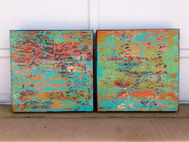 Original art for sale at UGallery.com | Exploration Diptych by Alicia Dunn | $700 | acrylic painting | 12' h x 24' w | thumbnail 3