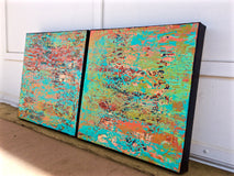 Original art for sale at UGallery.com | Exploration Diptych by Alicia Dunn | $700 | acrylic painting | 12' h x 24' w | thumbnail 2