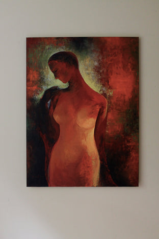 Original art for sale at UGallery.com | Woman with Red Showl by Naoko Paluszak | $2,250 | oil painting | 40' h x 30' w | photo 2