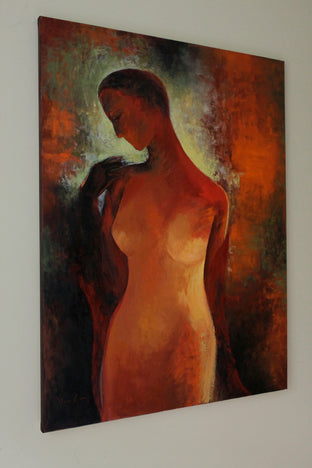 Original art for sale at UGallery.com | Woman with Red Showl by Naoko Paluszak | $2,250 | oil painting | 40' h x 30' w | photo 1