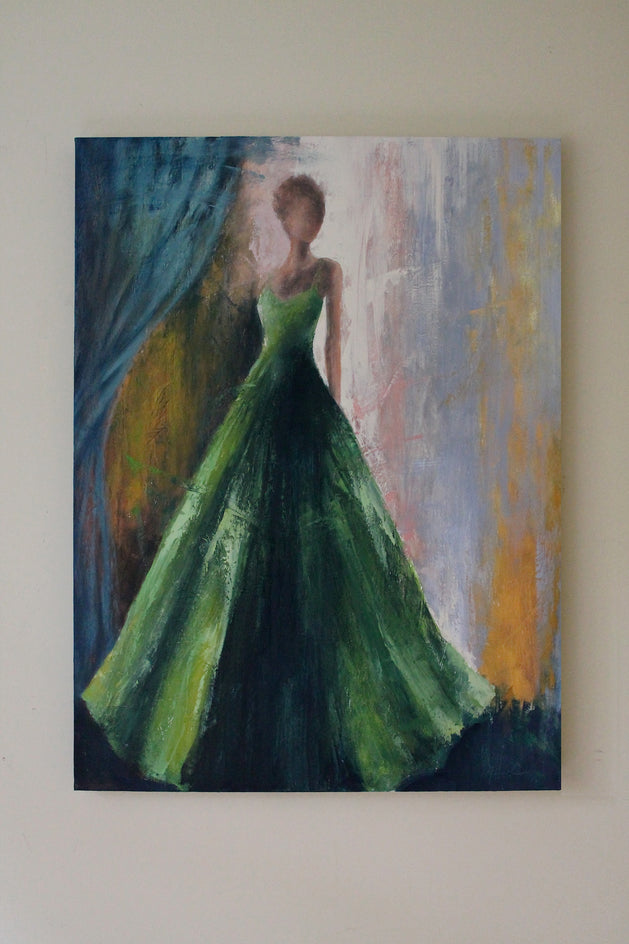 The Girl in the Green Dress by Naoko Paluszak |  Context View of Artwork 
