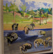 Original art for sale at UGallery.com | Celebration Of ElephantsPart II by Colette Wirz Nauke | $1,675 | acrylic painting | 36' h x 36' w | thumbnail 3