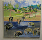 Original art for sale at UGallery.com | Celebration Of ElephantsPart II by Colette Wirz Nauke | $1,675 | acrylic painting | 36' h x 36' w | thumbnail 2