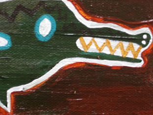 Original art for sale at UGallery.com | Alligator, Alligator by Jessica JH Roller | $225 | acrylic painting | 6' h x 12' w | photo 4