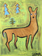 Original art for sale at UGallery.com | Doe and Spruce by Jessica JH Roller | $250 | acrylic painting | 12' h x 9' w | thumbnail 1