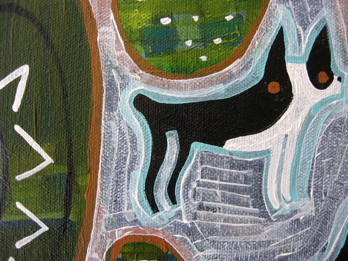 Terrier at the Playground by Jessica JH Roller |   Closeup View of Artwork 