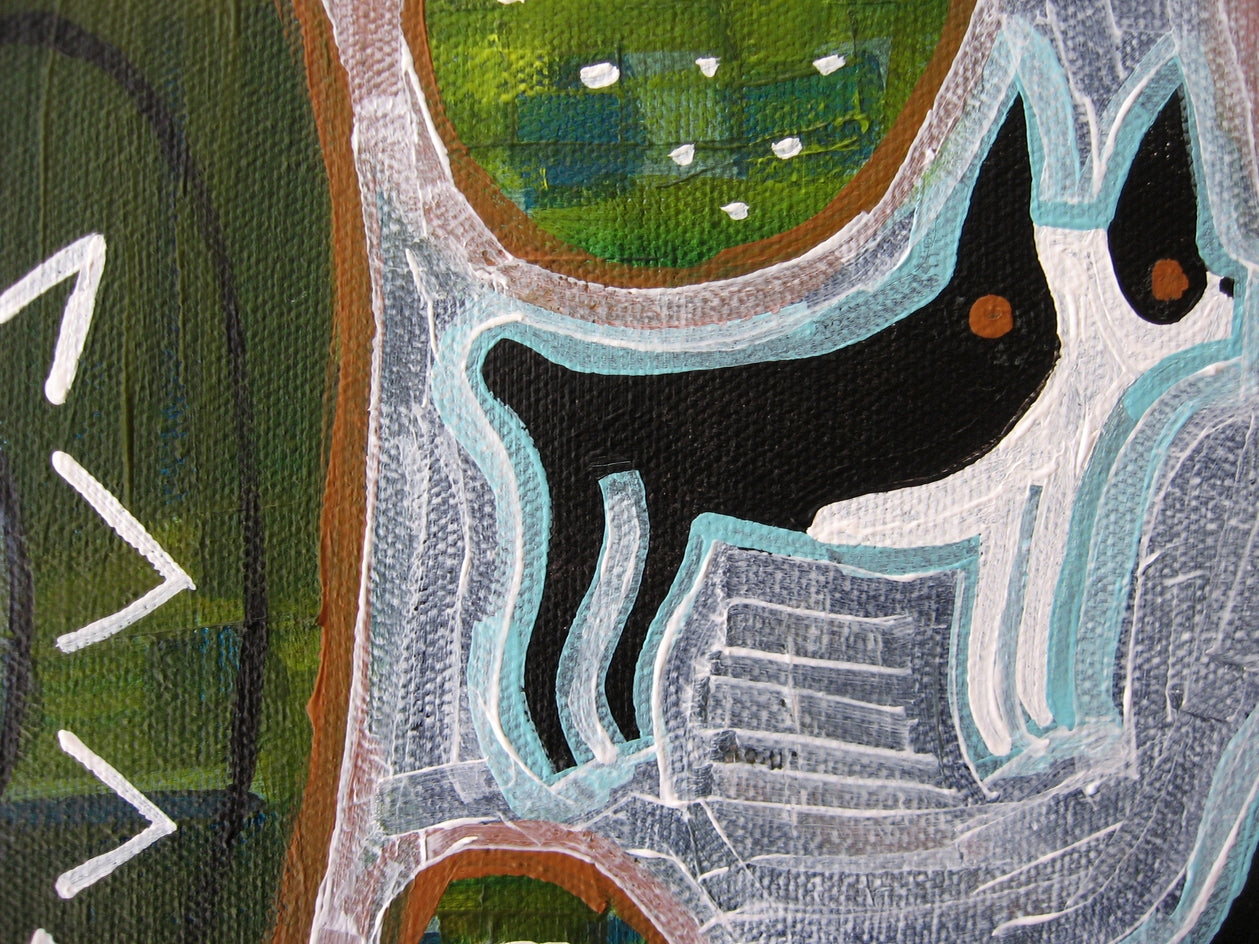 Terrier at the Playground by Jessica JH Roller |  Closeup View of Artwork 