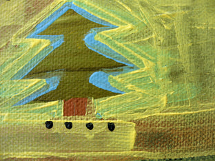 Doe and Spruce by Jessica JH Roller |   Closeup View of Artwork 
