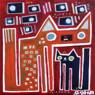 Original art for sale at UGallery.com | Sugarcubes in the Window by Jessica JH Roller | $400 | acrylic painting | 14' h x 14' w | photo 1