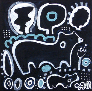 Original art for sale at UGallery.com | Mama Bear, Baby Bear by Jessica JH Roller | $300 | acrylic painting | 10' h x 10' w | photo 1