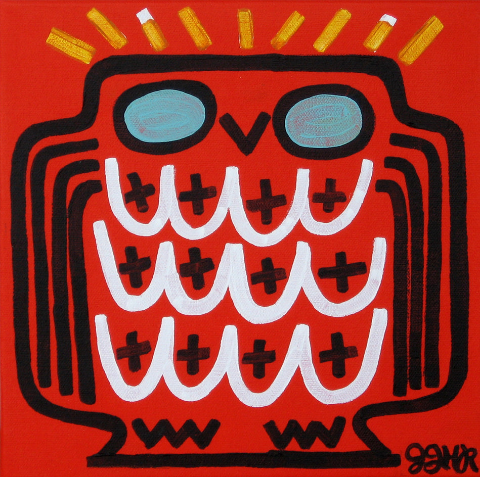 Red Owl with Cross Feathers by Jessica JH Roller |  Artwork Main Image 