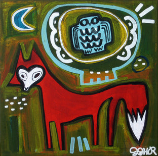 Fox and Owl Deep in the Forest by Jessica JH Roller |  Artwork Main Image 