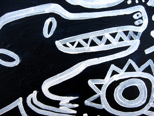 Black Alligator by Jessica JH Roller |  Closeup View of Artwork 