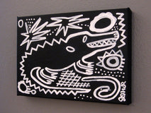 Original art for sale at UGallery.com | Black Alligator by Jessica JH Roller | $325 | acrylic painting | 9' h x 12' w | thumbnail 3