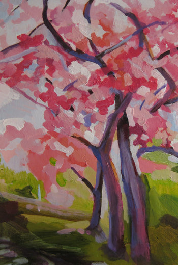 Sweet Melodies Of Cherry Blossoms by Colette Wirz Nauke |  Side View of Artwork 