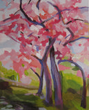 Original art for sale at UGallery.com | Sweet Melodies Of Cherry Blossoms by Colette Wirz Nauke | $925 | acrylic painting | 20' h x 16' w | thumbnail 1