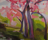 Original art for sale at UGallery.com | Sweet Melodies Of Cherry Blossoms by Colette Wirz Nauke | $925 | acrylic painting | 20' h x 16' w | thumbnail 4