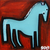 Original art for sale at UGallery.com | Little Blue Pony by Jessica JH Roller | $300 | acrylic painting | 10' h x 10' w | thumbnail 1