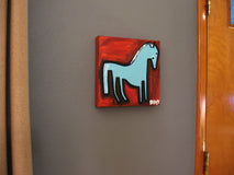 Original art for sale at UGallery.com | Little Blue Pony by Jessica JH Roller | $300 | acrylic painting | 10' h x 10' w | thumbnail 3