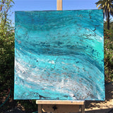 Original art for sale at UGallery.com | Wave after Wave by Alicia Dunn | $700 | acrylic painting | 24' h x 24' w | thumbnail 3