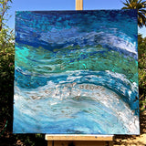 Original art for sale at UGallery.com | Wave after Wave II by Alicia Dunn | $700 | acrylic painting | 24' h x 24' w | thumbnail 3